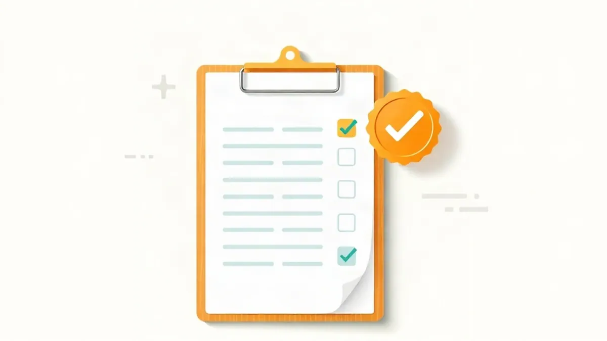 A clipboard form abstraction with several filled rows and one highlighted row — illustration for How to Get Approved by a CPA Network (Application and Call)