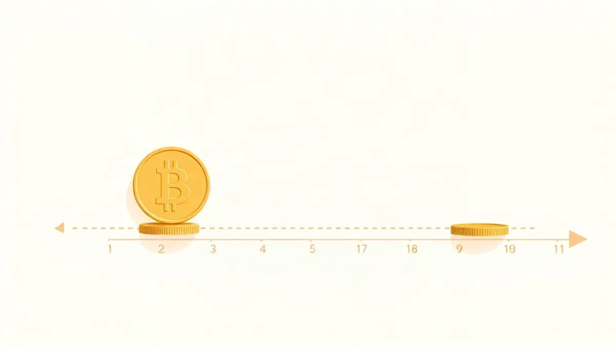A horizontal calendar strip abstraction with a coin placed at the start and a second coin arriving far along the strip — illustration for CPA Network Payment Terms: Net-30, Thresholds and Holds Explained