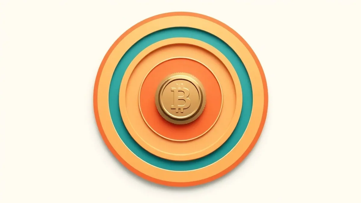 A bounty or reward abstraction: a target with concentric rings and a coin at the centre — illustration for MaxBounty Review 2026: Offers, Payouts and Getting Approved